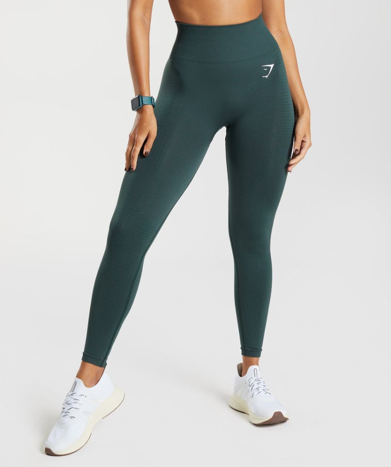 Women\'s Gymshark Vital Seamless 2.0 Leggings Dark Green | CA D61NA0